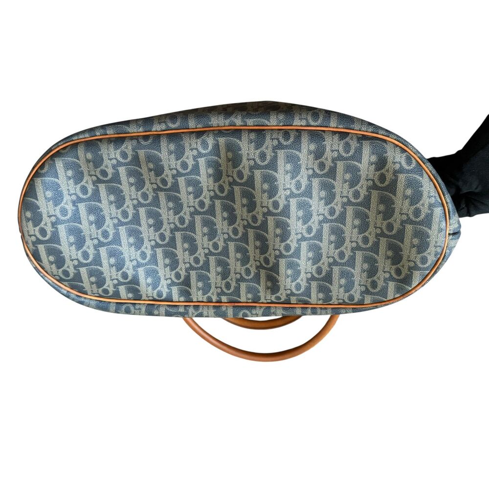 Dior vintage blue oblique cavas and leather shoulder bag authentic with COA - Picture 4 of 6